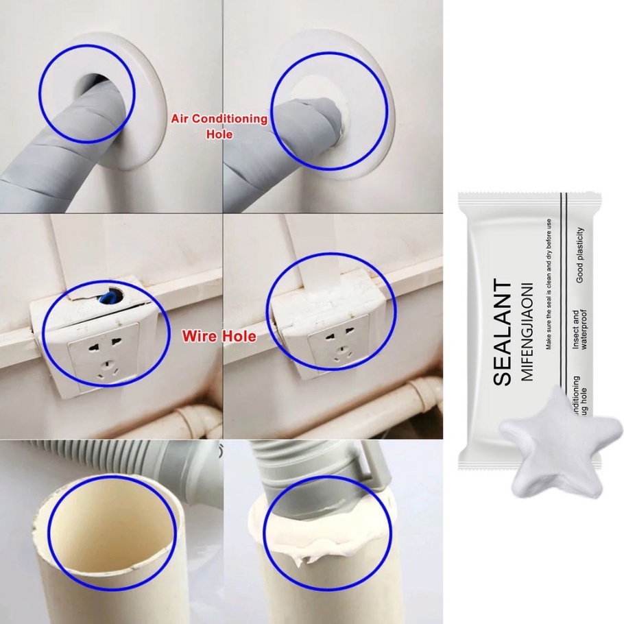 Đất Sét Sửa Chữa Không Thấm Nước | Đất Sét Co Giãn Chống Thấm Nước Kiểu Mới | Dụng Cụ Đục Lỗ Tường Sửa Chữa Lỗ Hổ Phách Cao Cấp