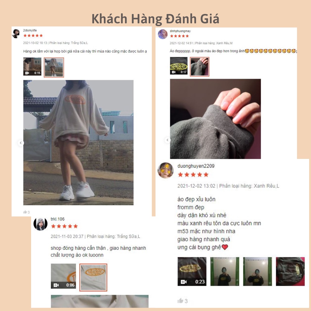 Áo nỉ sweater nam nữ unisex TheHuBert form rộng dài tay basic, áo sweater nữ form rộng tay bồng Streetwear