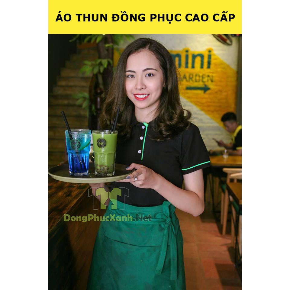 Đồng phục nhân viên phục vụ Nam Nữ (Combo) Set Áo Tạp Dề Nón cho nhân viên phục vụ