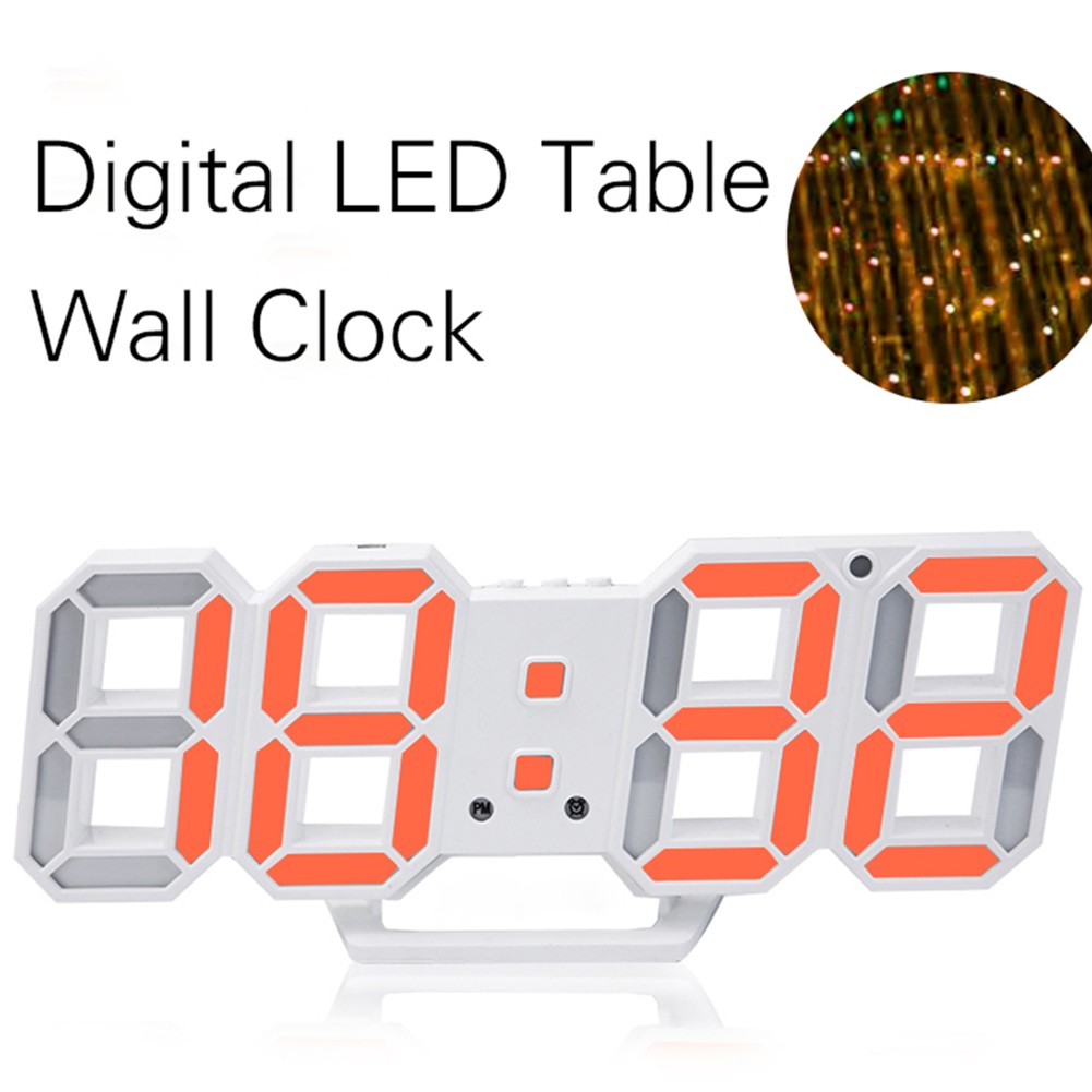 Bảng LED kỹ thuật số hiện đại Bàn ban đêm Đồng hồ treo tường Đồng hồ báo thức 24 hoặc 12 giờ Hiển thị 4 LED