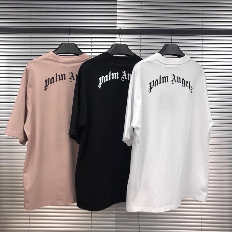Áo thun tay lỡ Gấu rơi đầu Palm Angels chất cotton dày dặn form rộng unisex nam nữ 3 màu Đen/Trắng/Hồng