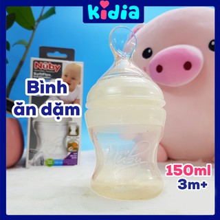 Bình ăn dặm, bón sữa Silicone đầu thìa Nuby 150ml cho bé (7067275 - Kidia)