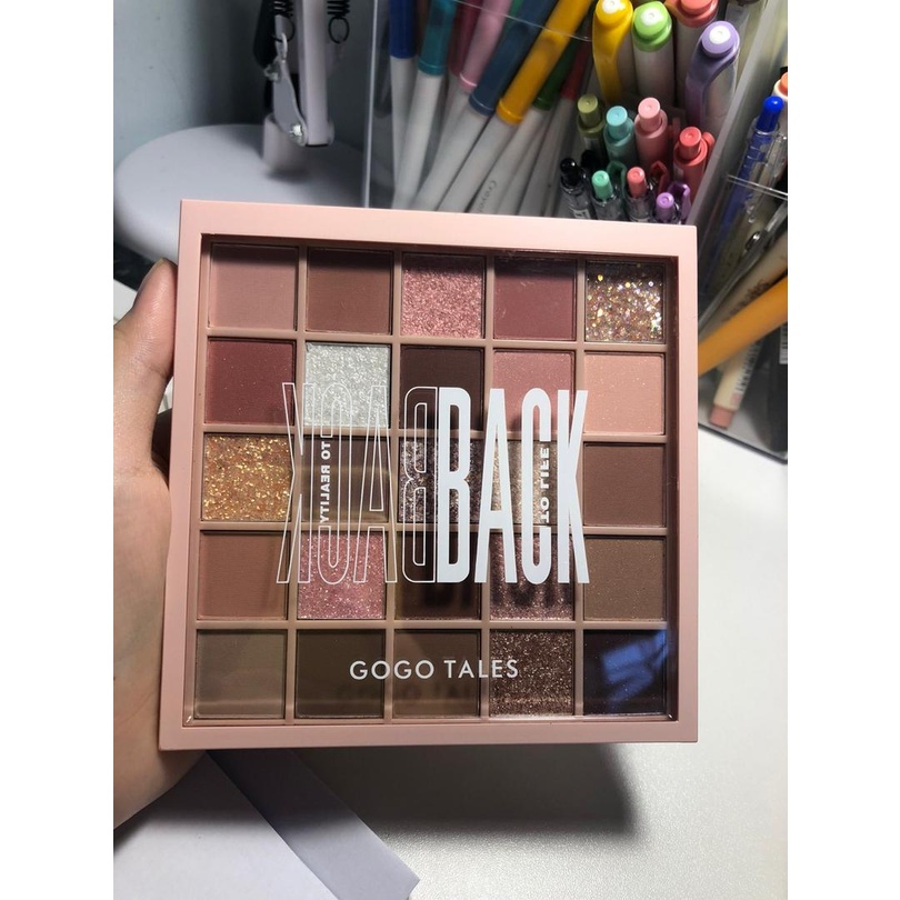 Bảng mắt Gogo tales 25 ô Back To Reality GT282 Nhũ lì lâu trôi phấn mắt 25 ô màu gogotales nội địa trung