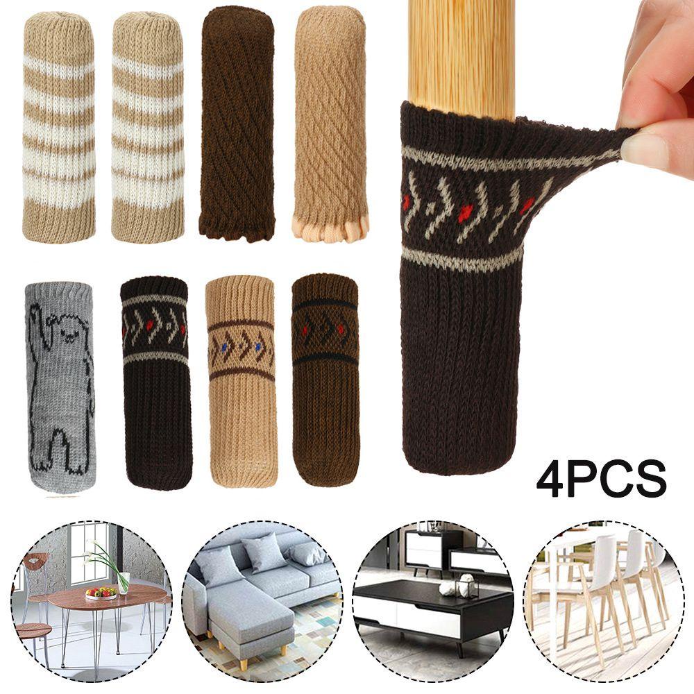 LONTIME Set 4 Vỏ Bọc Bảo Vệ Chân Ghế Đan Len Chống Ồn Tiện Dụng Ốp