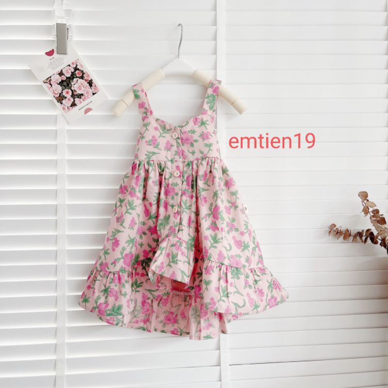 VÁY MAXI HAI DÂY CỘT ĐUÔI CÁ HỞ LƯNG CHO BÉ ĐI BIỂN CHO BÉ GÁI 1 ĐẾN 6 TUỔI