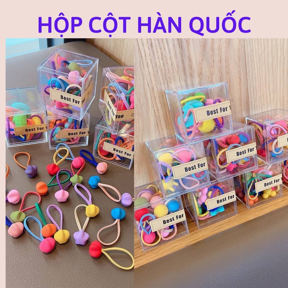 Hộp 10 cột tóc hình hình thương cho bé