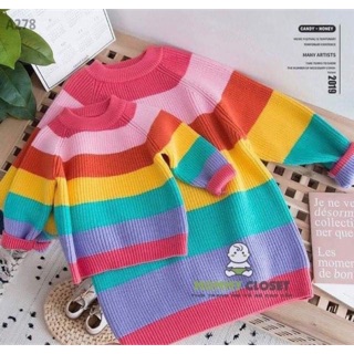 Áo đôi mẹ con cầu vồng