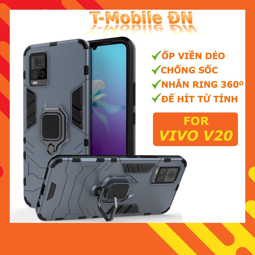 Ốp lưng Vivo V20 🔥 𝐅𝐑𝐄𝐄 𝐒𝐇𝐈𝐏 🔥 Ốp iRON MAN IRING Nhựa PC cứng viền dẻo chống sốc cho Vivo V20