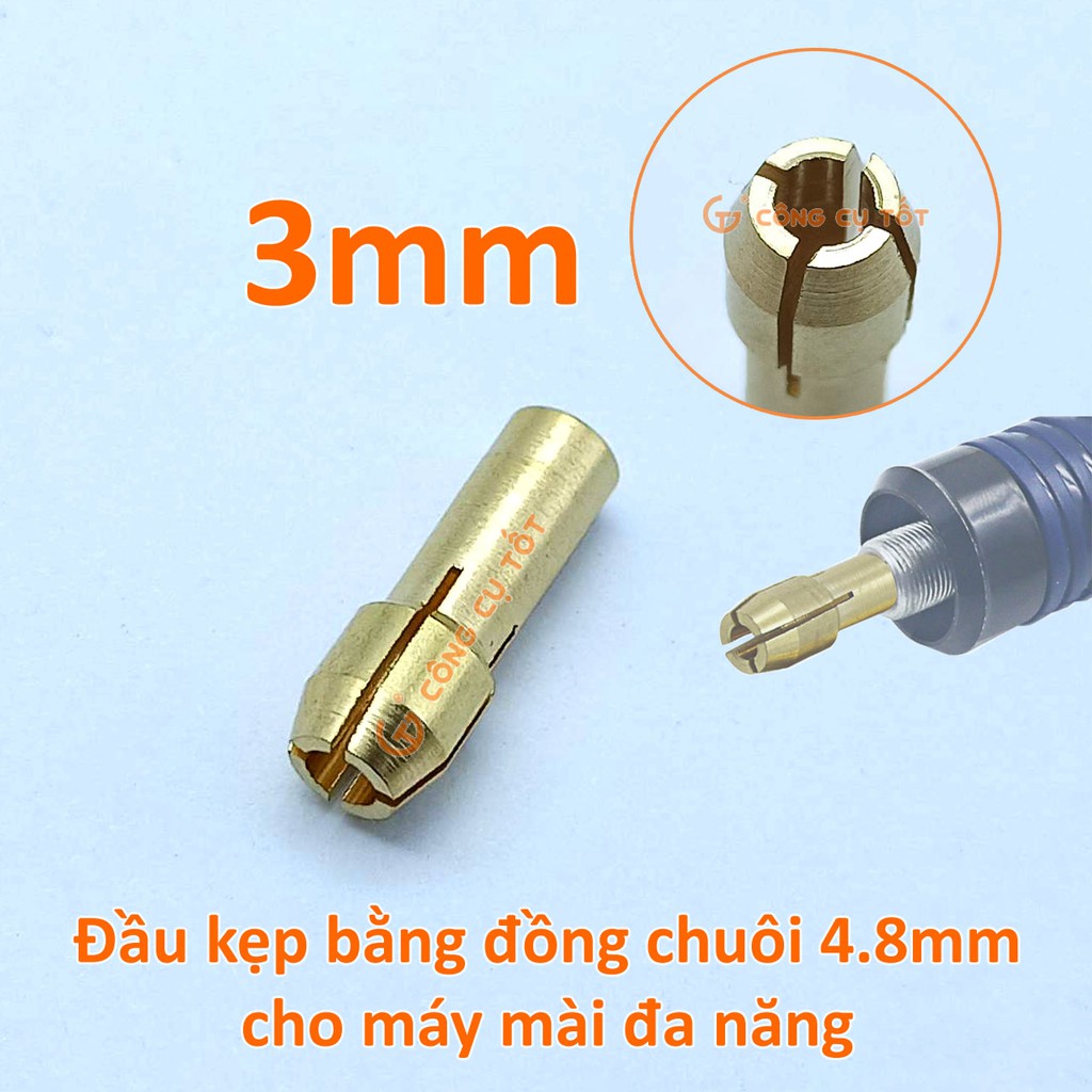 Đầu kẹp mũi khoan bằng đồng chuôi 4.8mm