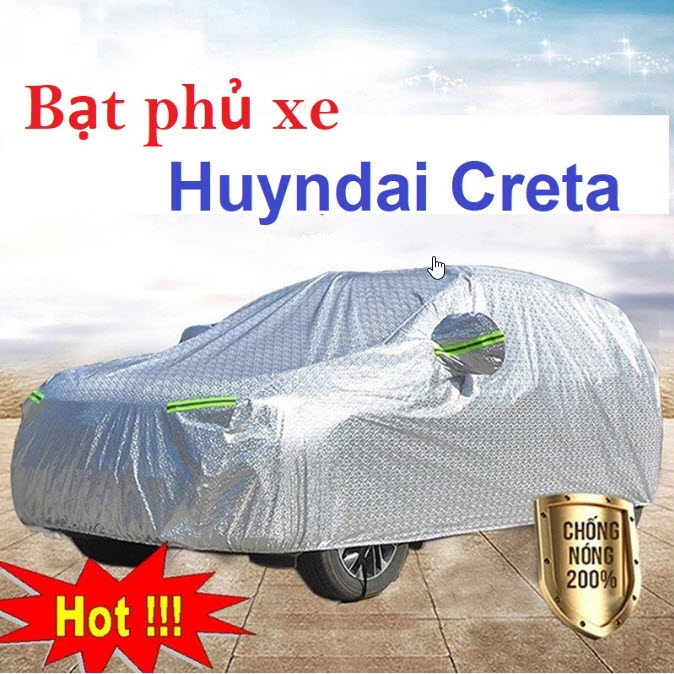 Bạt phủ xe, bạt trùm xe Hyundai Creta 2022 2023 - Tráng Nhôm 3 Lớp