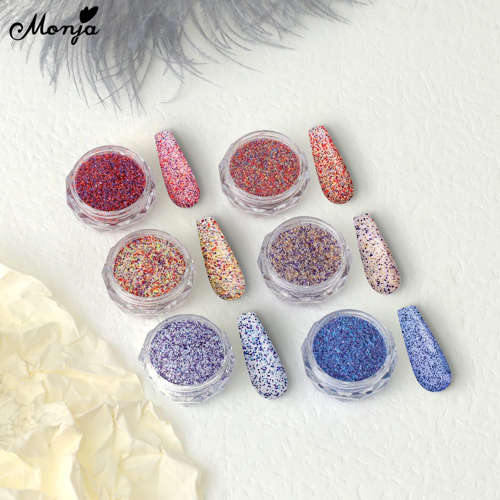 Set 6 hộp bột kim tuyến lấp lánh 3d trang trí móng tay<br>