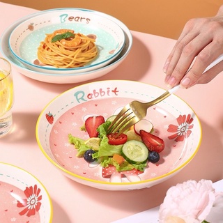 Đĩa sứ tròn phi 20cm hoạt hình