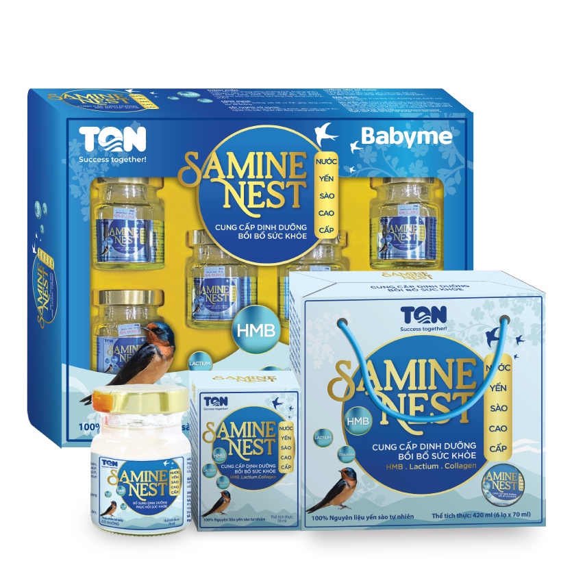 Nước yến sào cao cấp Samine Nest - Nước Yến Dành Cho Người Lớn  Hộp 6 lọ x 70ml