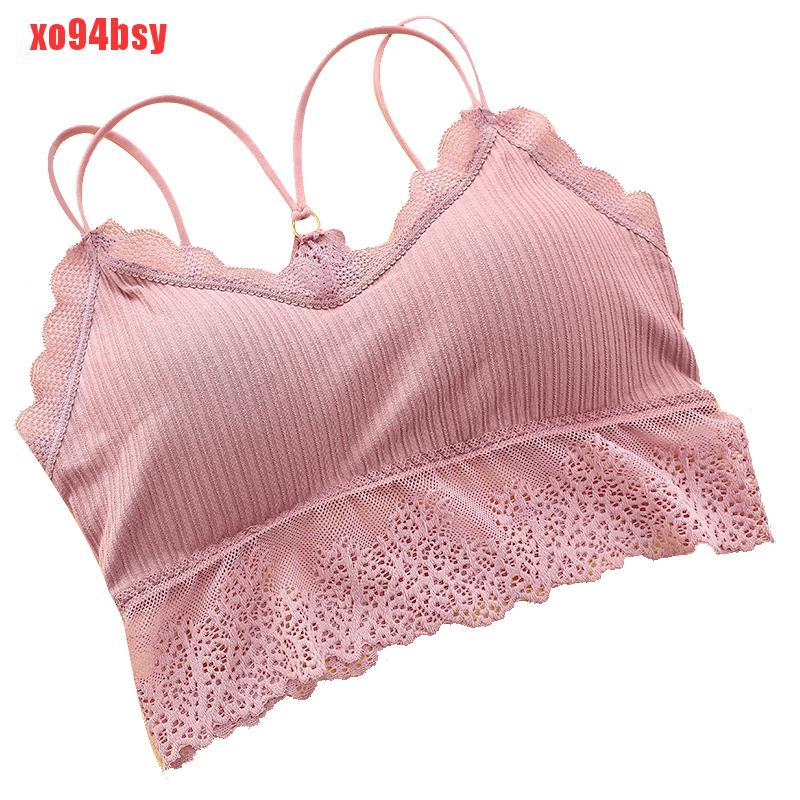 [xo94bsy]Women Push Up Wireless Lace Bra Top Women Bralette Underwear Lingerie Crop Top