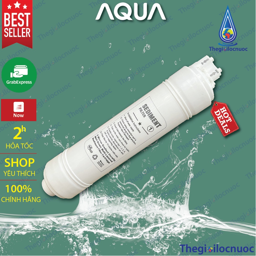 Bộ lõi lọc thô 123 đúc AQUA nối nhanh dùng cho KORIHOME, SUNHOUSE, KANGAROO, MUTOSI