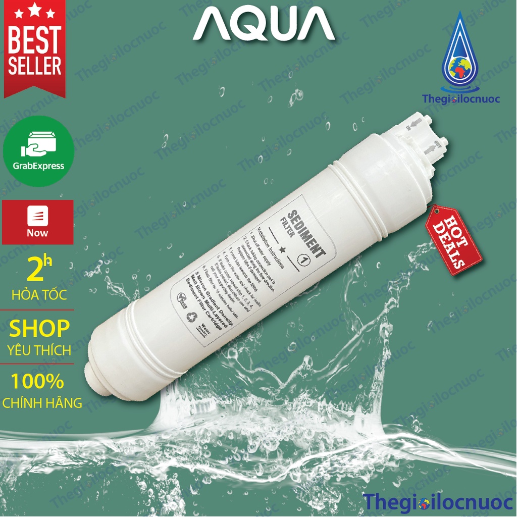 Bộ lõi lọc thô 123 đúc AQUA nối nhanh dùng cho KORIHOME, SUNHOUSE, KANGAROO, MUTOSI