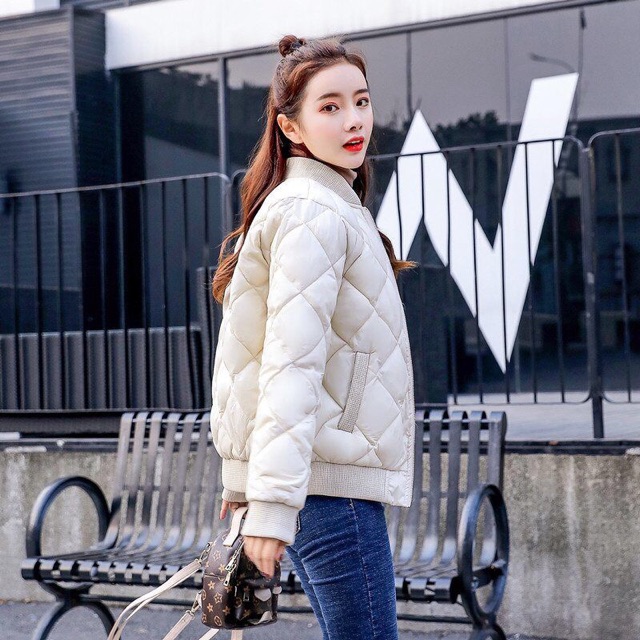 Áo bomber phao  quả trám