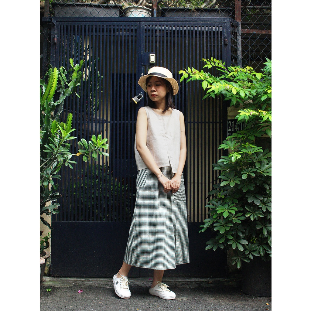 Chân váy linen form chữ A xòe nhẹ - AKI SKIRT - by Tháng Năm