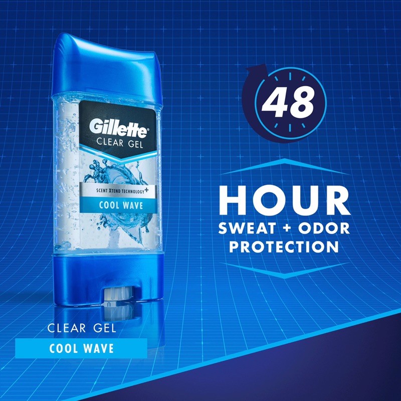 Lăn Khử Mùi Nam Gillette Cool Wave Clear Gel {Hàng Air - Bill US}