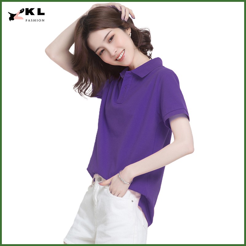 Áo thun nữ thể thao ngắn tay áo polo cổ trụ thun cao cấp mềm mại thoáng mát [hàng loại 1 - nhiều màu tùy chọn] - KL02 | BigBuy360 - bigbuy360.vn