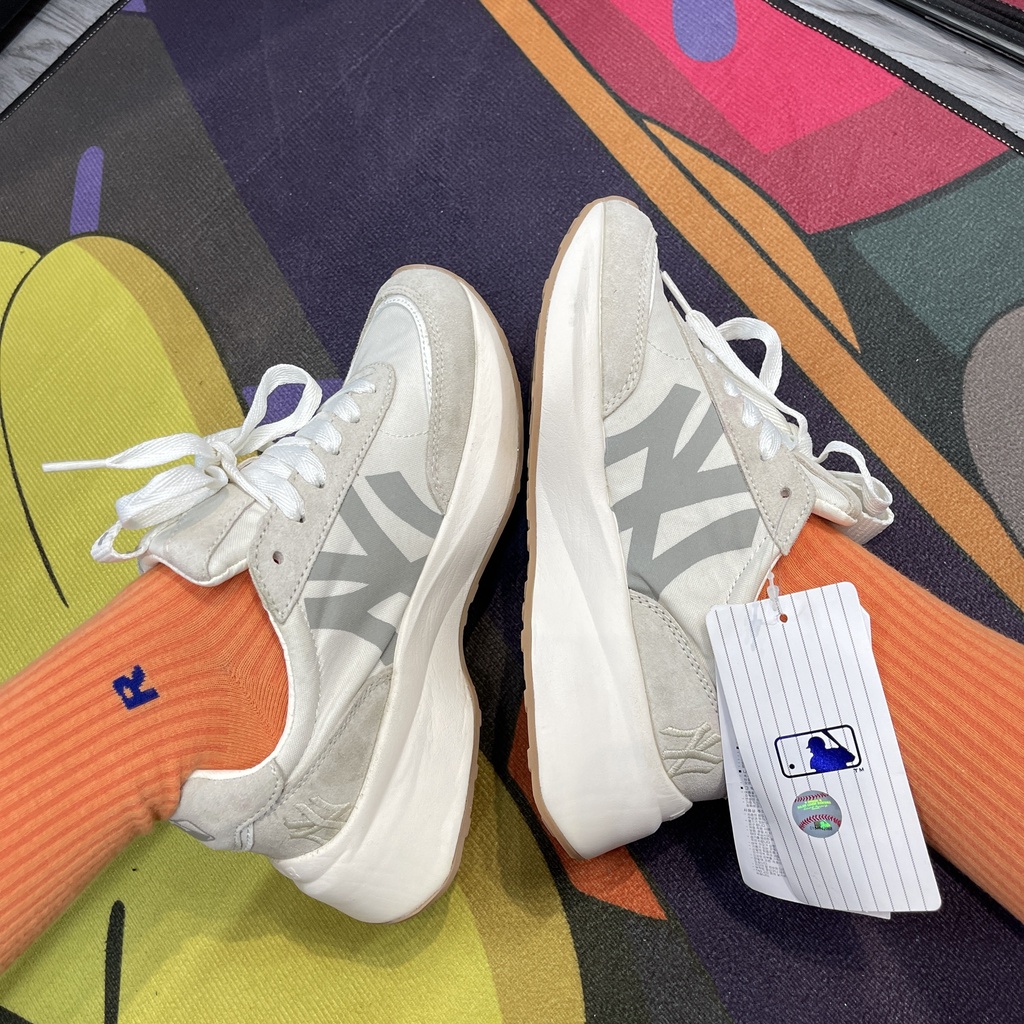 Giày Sneaker MLB Jogger Màu Kem Sữa