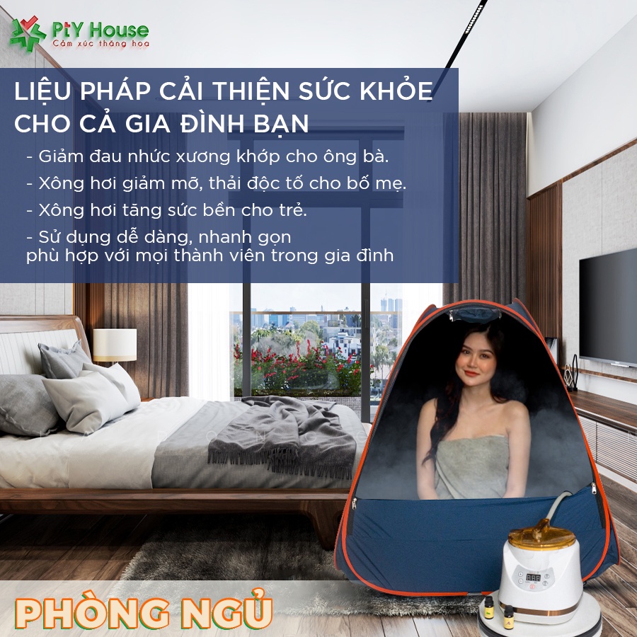 Lều Xông Hơi Tự Bung Và Nồi Xông Hơi Cao Cấp PTY HOUSE - Tặng Chai Tinh Dầu 10ML - Giao Lều Màu Ngẫu Nhiên