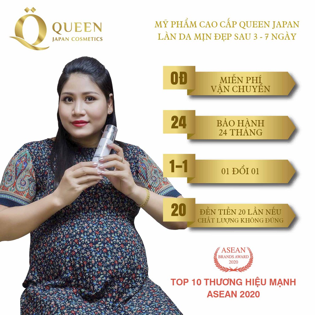 Toner nước hoa hồng nano siêu cấp ẩm - Nước hoa hồng cấp ẩm đến 72h Queen Japan Cosmestics