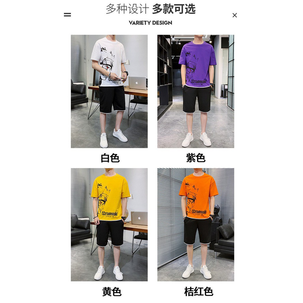 ❤️ FREESHIP ❤️ BỘ ĐỒ NAM PHỐI MÀU IN UZUMAKY - SÉT QUẦN ÁO THUN NỮ CHẤT LƯỚI MÈ LƯNG THUN CÓ TÚI FOM RỘNG | BigBuy360 - bigbuy360.vn