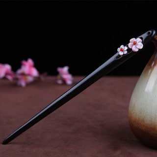 Trâm cài tóc bằng gỗ mun thiết kế cổ điển thời trang