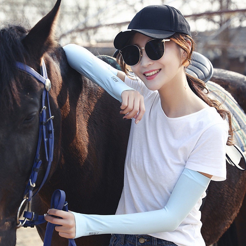 Găng Tay Chống Nắng Bằng Lụa Lạnh Mỏng Phong Cách Hàn Quốc Cho Nữ