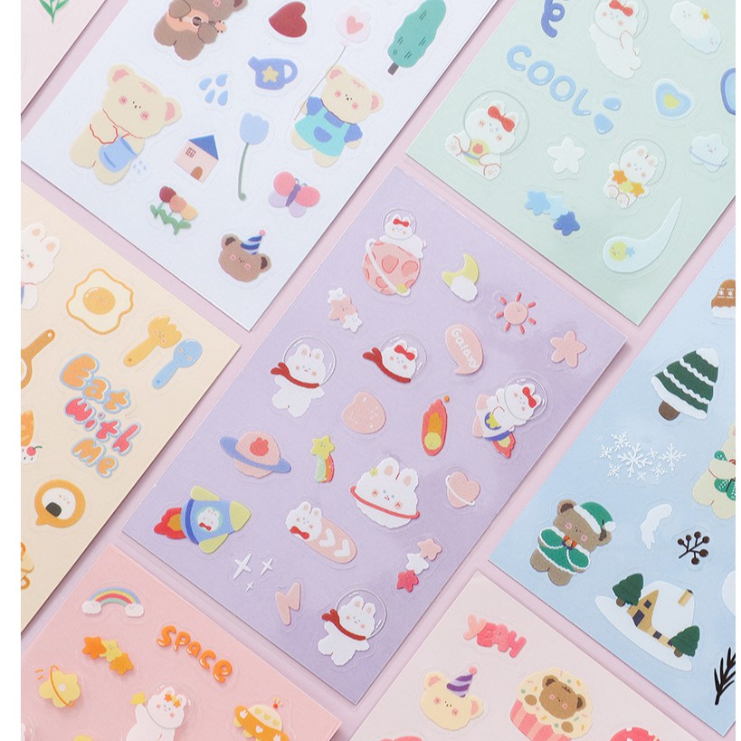 Sticker Gấu bông trang trí Happy Bear