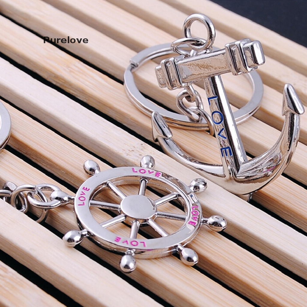 Set 2 móc khóa hình trái tim thời trang lãng mạn