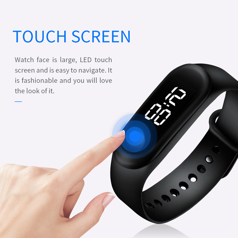 Đồng hồ đeo tay kỹ thuật số chống nước có đèn LED dễ thương cho trẻ em
