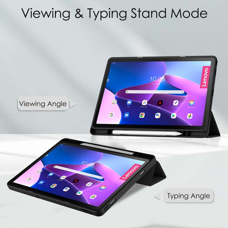 Bao Da Máy Tính Bảng Trong Suốt Dễ Thương Chống Nứt Cho Lenovo Tab M10 Plus Gen 3 TB-125F TB-128F Xiaoxin Pad 2022 10.6 inch Giá Đỡ