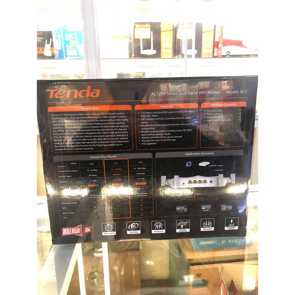Bộ Phát Wifi Chuẩn AC1200 Tenda AC5 Màu Trắng- Hàng Chính Hãng | BigBuy360 - bigbuy360.vn