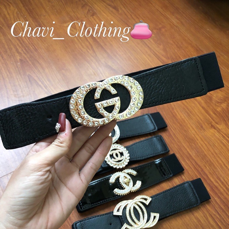 CHAVI SHOP Đai váy mặt đính đá bản 3-4cm dễ dàng sử dụng