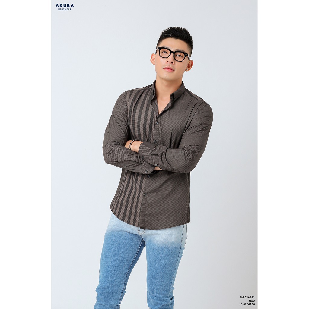 Áo Sơ Mi Nam Tay Dài Họa Tiết Sọc AKUBA | 02A921 | BigBuy360 - bigbuy360.vn
