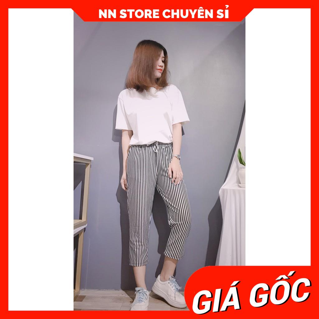 Quần nữ chất thun mềm mịn ống bo ống rộng dễ thương 🛑 Quần lửng nữ