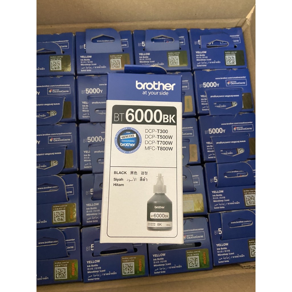 Mực in Brother BT6000BK chính hãng màu đen sử dụng cho máy in Brother DCP T300, T500W, T700W, MFC T800W