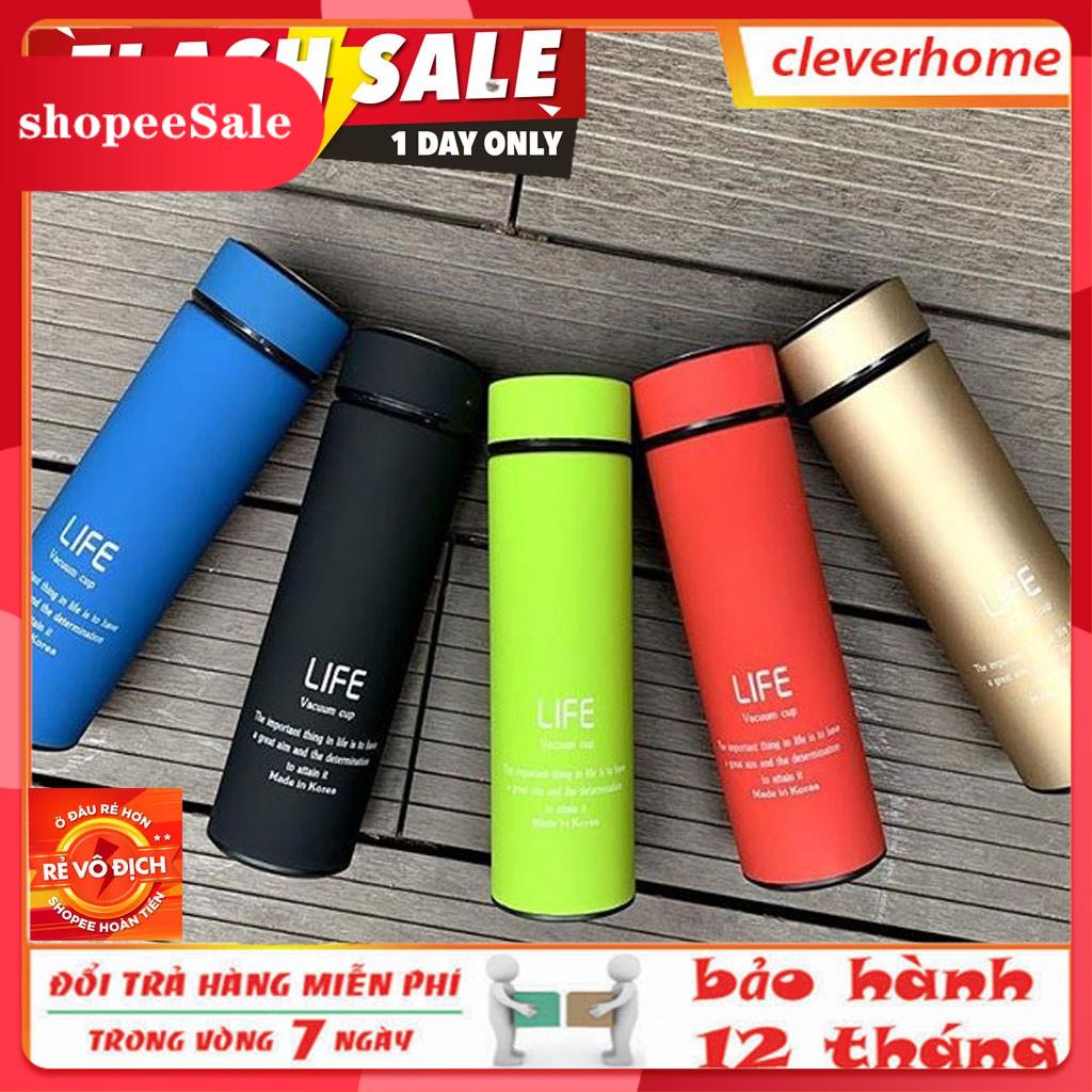 Bình giữ nhiệt chất lượng cao ruột inox LIFE 500ml, bình đựng nước dã ngoại, ly giữ nhiệt cao cấp