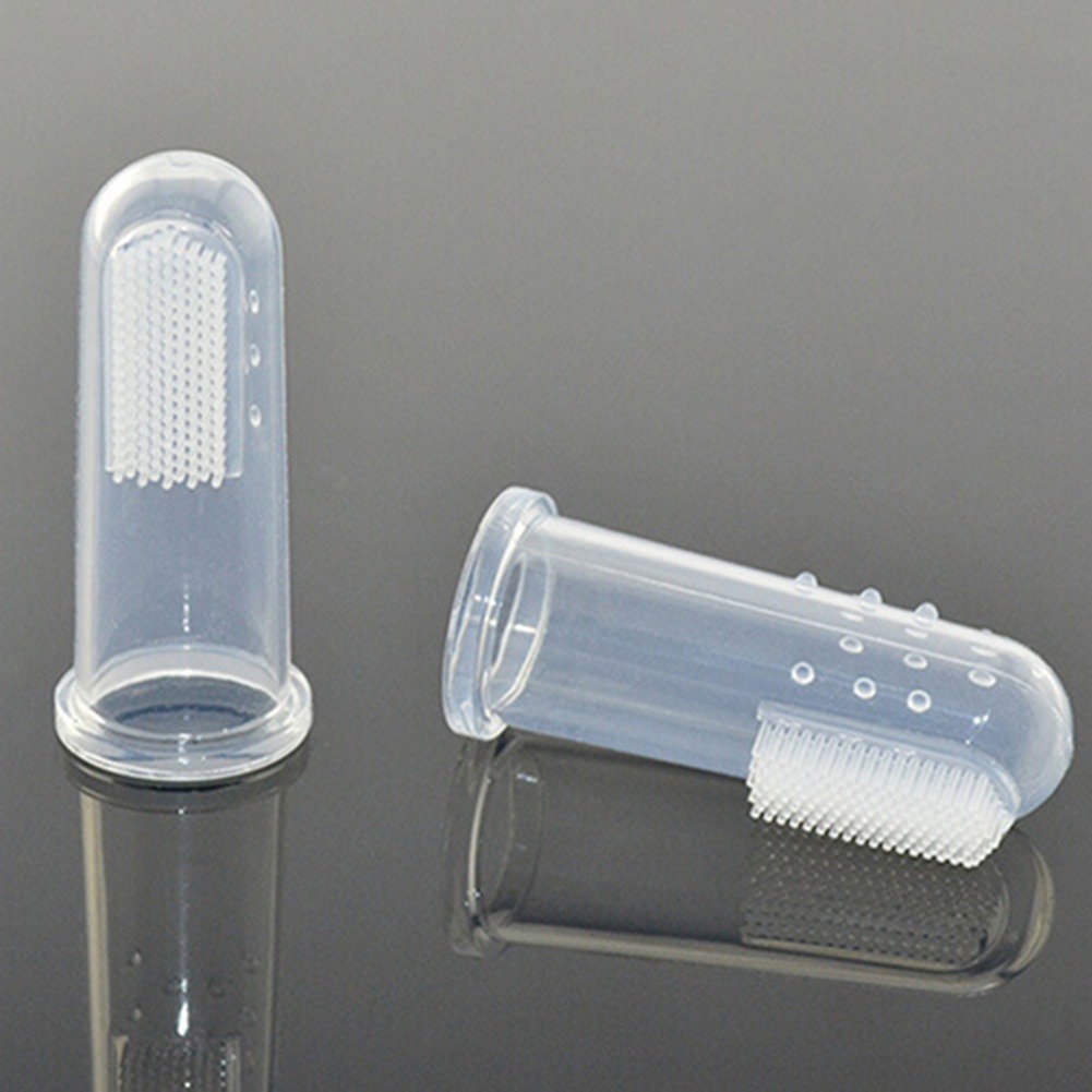 Bàn Chải Đánh Răng Ngón Tay Silicone Mềm Cho Thú Cưng Chó Mèo