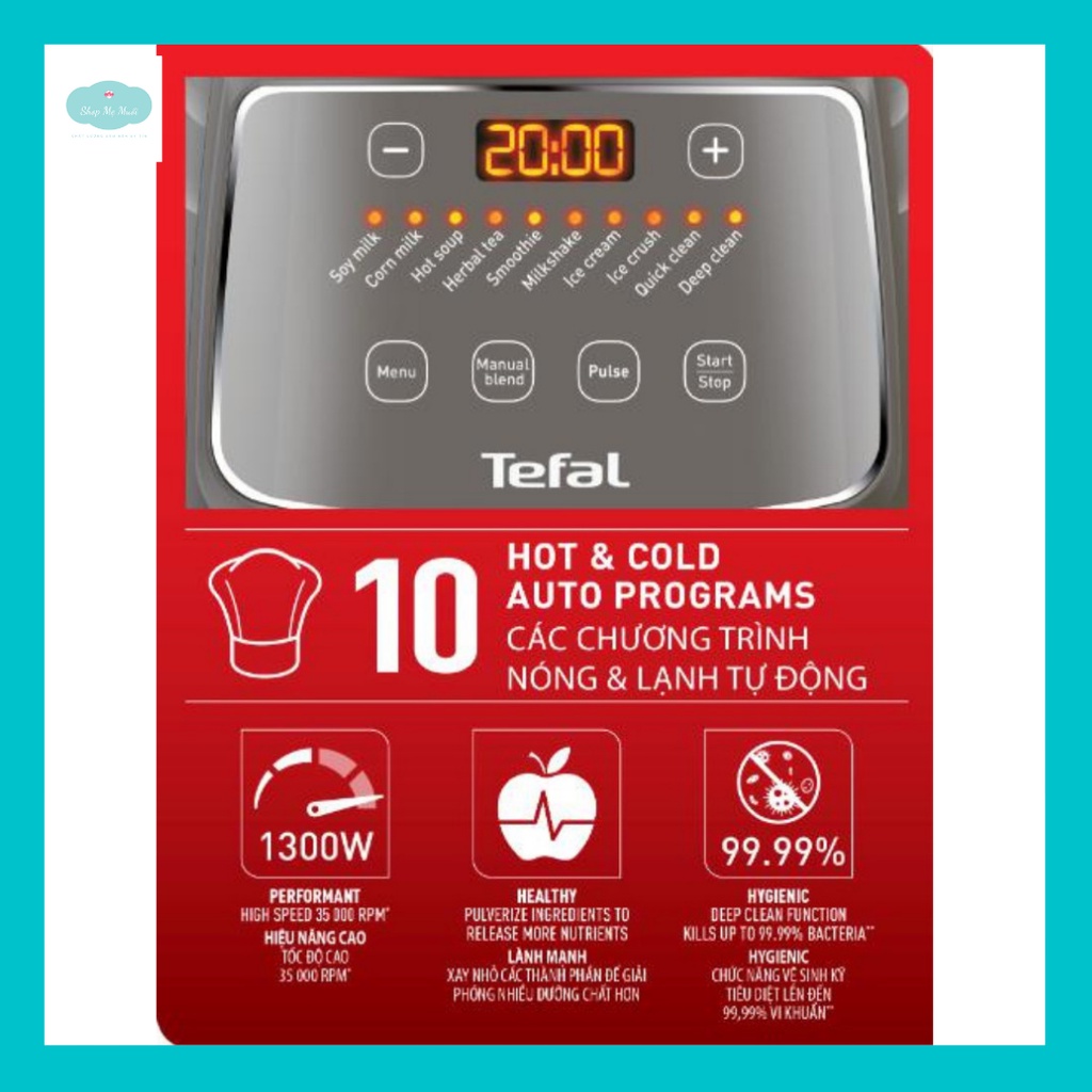 Máy xay sinh tố - máy làm sữa hạt đa năng Tefal BL967B66 - Bảo hành chính hãng 2 năm