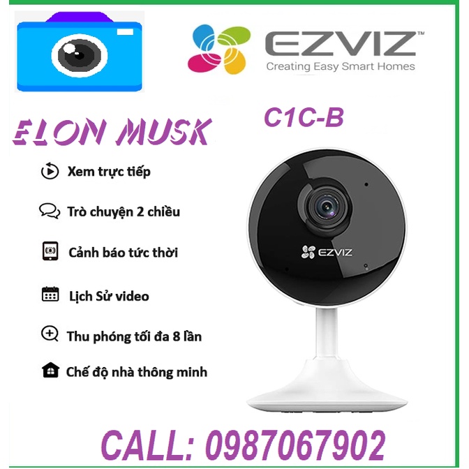 Camera Wifi Góc Rộng Ezviz C1C-B Full HD 1080P -Hàng Chính Hãng | WebRaoVat - webraovat.net.vn