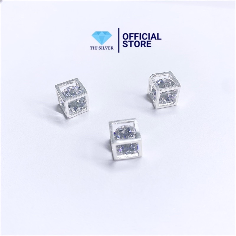 Lẻ mặt hộp lập phương đính đá nhân tạo bạc ta
