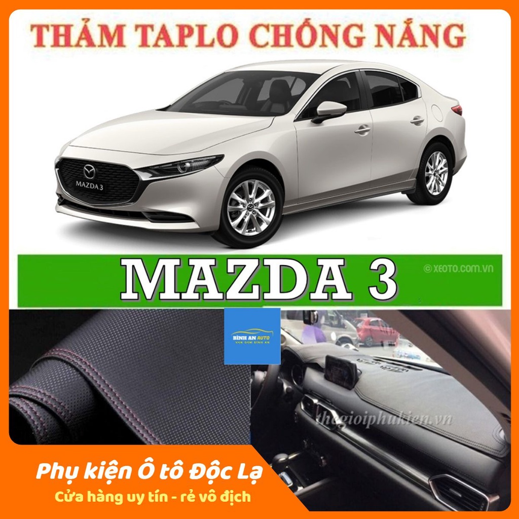 Thảm taplo Mazda 3 2014 - 2021 vân Cacbon 3 lớp cao cấp, chống nóng, bảo vệ ô tô hiệu quả