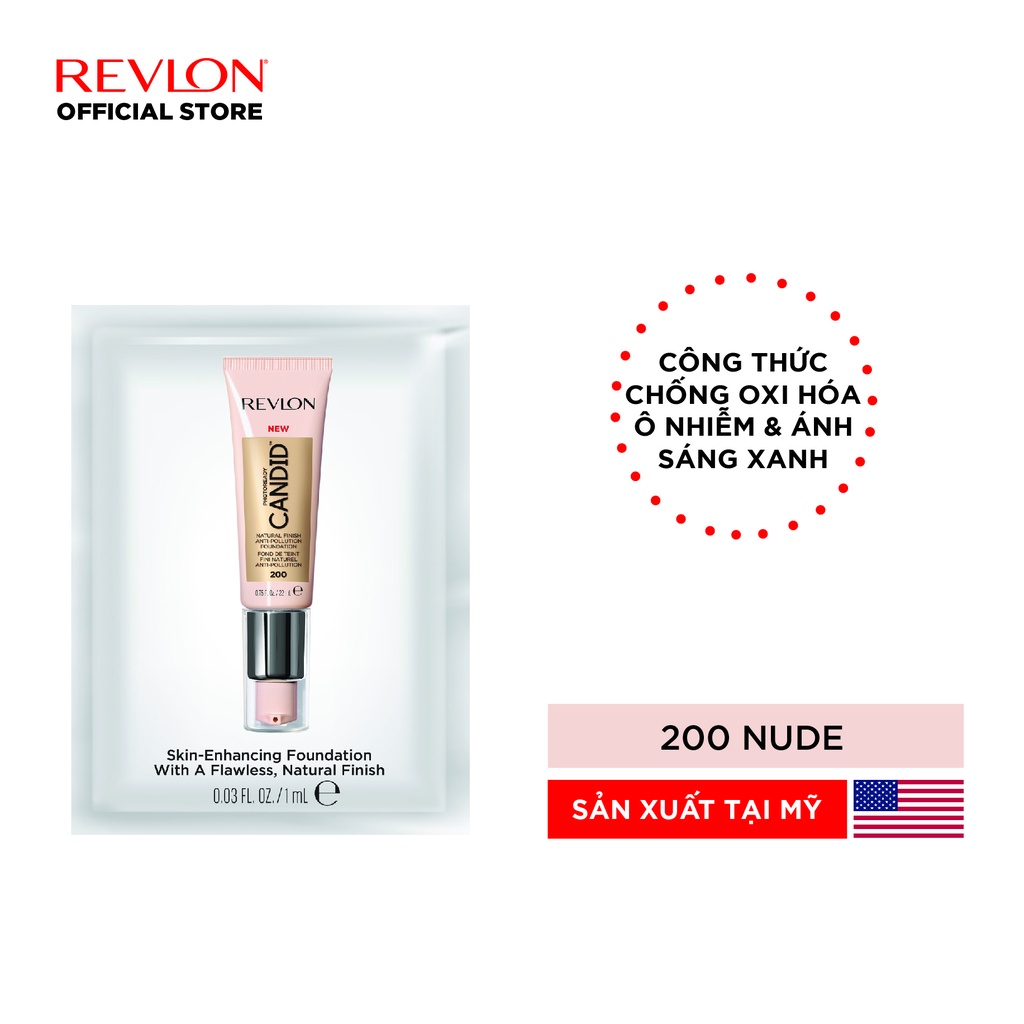 [ Hàng tặng] Combo 2 mẫu thử kem nền Revlon Photoready Candid Foundation Sachet 1ml - 200 Nude