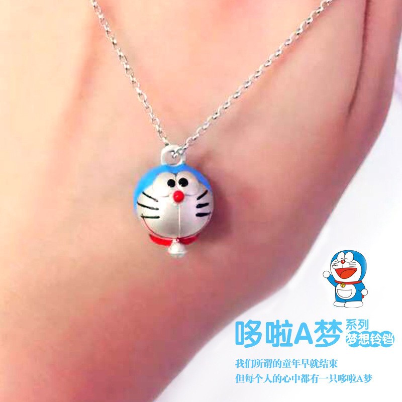 Vòng cổ mặt hình doraemon mạ bạc s925