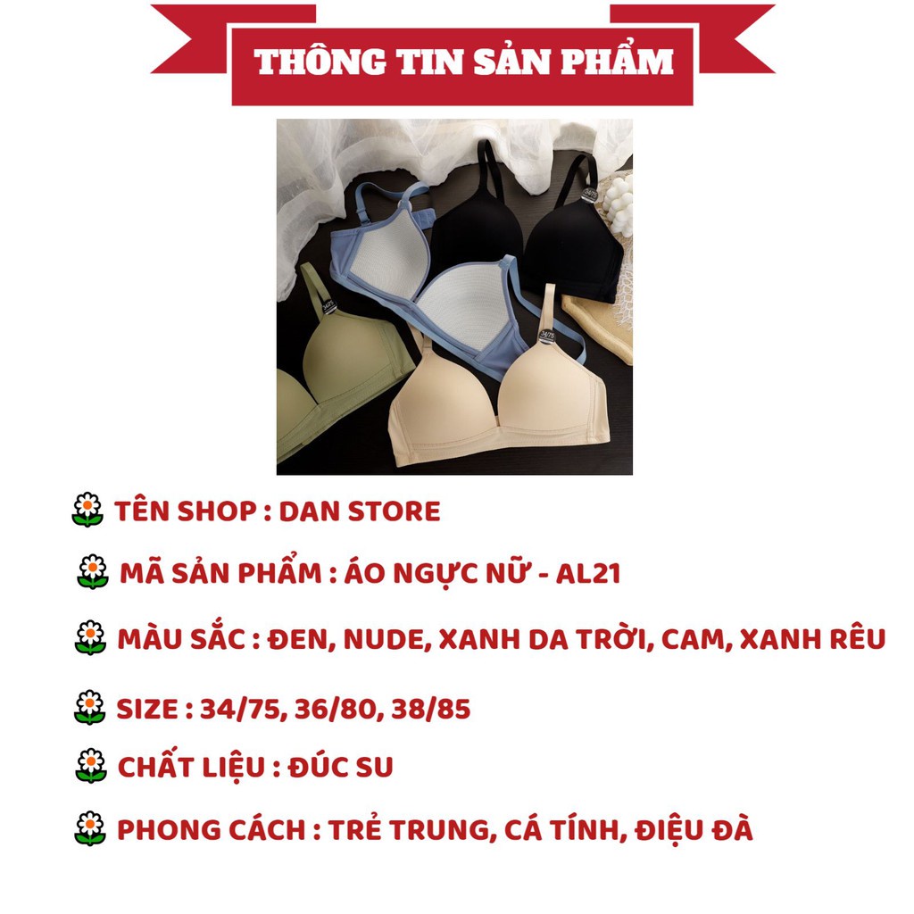 Áo Ngực Nữ - Áo Lót Nữ Đúc Su Nâng Ngực màu trơn tôn vòng 1 gợi cảm DAN STORE MÃ  AL21