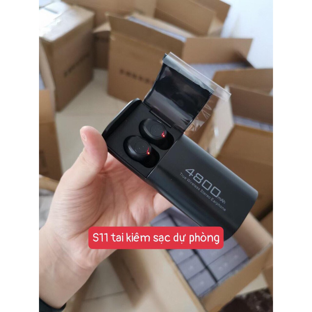 Tai nghe Bluetooth Kiêm Sạc Dự Phòng S11 TWS 4800mAh - bass chuẩn, chống nước, pin khủng - Soleil shop