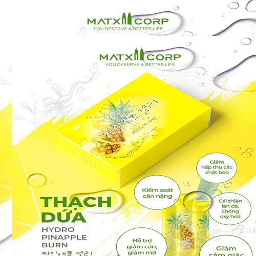 Chính hãng Thạch dứa giảm cân matxi corp thạch dứa Hydro Pinapple Burn giảm cân nhanh cấp tốc không phải thuốc